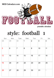Printable Football Calendars - personalized sports calendars to print