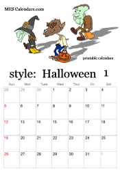 January Halloween calendar