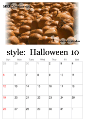 October Halloween calendar