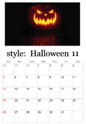 November Halloween calendar