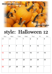 December Halloween calendar