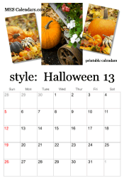 full year Halloween calendar