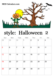 February Halloween calendar