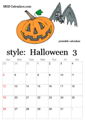 March Halloween calendar