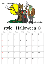 August Halloween calendar