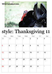 November Thanksgiving calendar