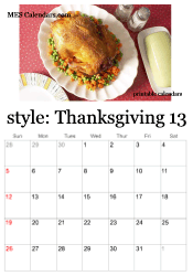 Printable Thanksgiving Theme Calendars November calendars and more