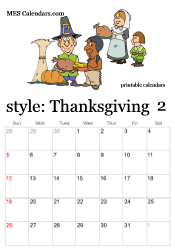 February Thanksgiving calendar