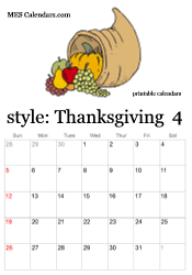 April Thanksgiving calendar